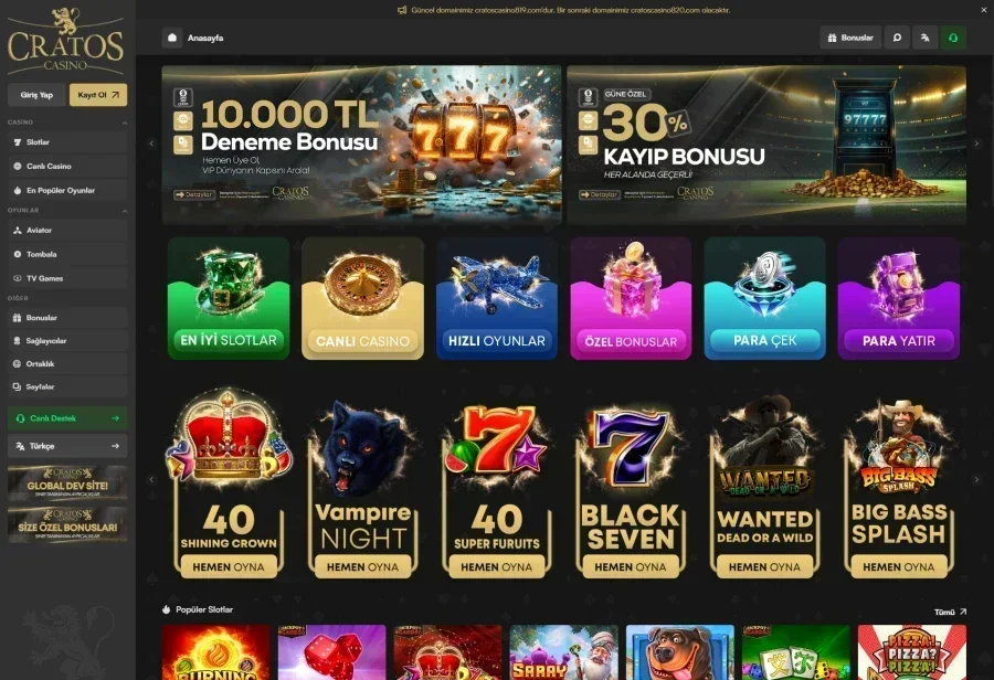 Cratos Casino ekran görüntüsü